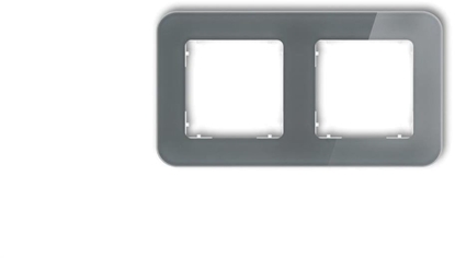 Picture of ICON Ramka uniwersalna podwójna zaokrglona - efekt szka (ramka: grafitowa spód: biay) 28-0-IRSZ-2