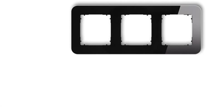 Picture of ICON Ramka uniwersalna potrójna zaokrglona - efekt szka (ramka: czarna spód: czarny) 12-12-IRSZ-3