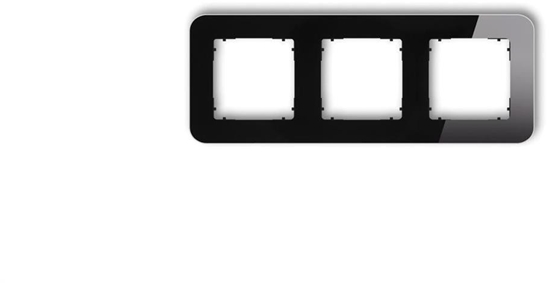 Picture of ICON Ramka uniwersalna potrójna zaokrglona - efekt szka (ramka: czarna spód: czarny) 12-12-IRSZ-3