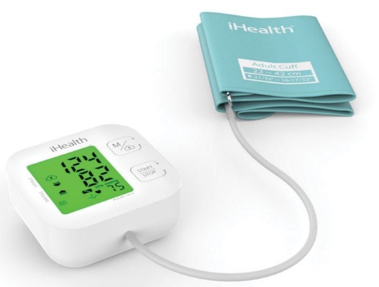Изображение iHealth | Track | KN-550BT | White/Blue | Calculation of blood pressure (systolic and diastolic), Calculation of heart rate | 4 | Wireless Bluetooth connection | Automatic | Weight 438 g