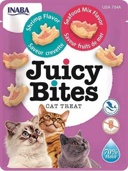 Изображение Inaba Foods Churu Juicy Bites Shrimp Seafood Mix 33,9g, przysmak dla kota