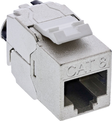 Picture of InLine 24pcs. Bulk-Pack InLine® Keystone RJ45 jack slim, SNAP-In, Cat.8.1, integrated cable tie