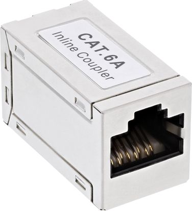 Изображение InLine InLine Adapter Cat.6A, w peni ekranowany, metalowy, 2x RJ45 F / F, 1: 1