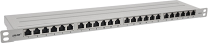 Изображение InLine InLine® 19" patch panel Cat.6A 0.5 U 24-port, with dust protection, grey