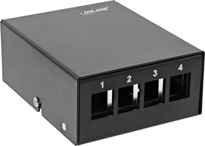 Изображение InLine InLine® Desktop Consolidation Point Box 4x Keystone RJ45, metal, black RAL9005
