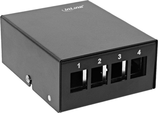 Изображение InLine InLine® Desktop Consolidation Point Box 4x Keystone RJ45, metal, black RAL9005