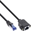 Picture of InLine InLine® Patch cable built-in extension, S/FTP (PiMf), Cat.6A, halogen-free, copper, black, 7.5m
