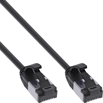 Picture of InLine InLine® Patch cable slim, U/FTP, Cat.8.1, TPE halogen-free, black 0.25m