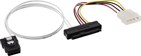 Picture of InLine InLine® SAS Cable Mini SAS SFF-8087 to 1x SAS SFF-8482 + Power 0.75m