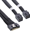 Picture of InLine InLine® Slim SAS cable, SFF-8654 8i to 2x SFF-8643, 0.5m