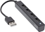 Picture of InLine InLine® USB 2.0 HUB, 4 port, USB-A male to 4x USB-A female, black, 15cm, slim design
