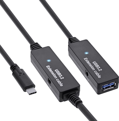 Picture of InLine InLine® USB 3.2 Gen.1 active extension, USB-C male to USB-A female, 10m