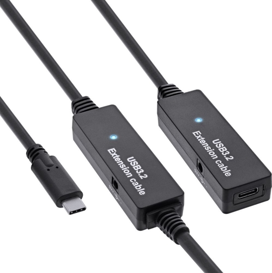 Picture of InLine InLine® USB 3.2 Gen.1 active extension, USB-C male to USB-C female, 15m