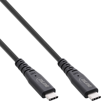 Picture of InLine InLine® USB4 cable, USB Type-C male/male, PD 240W, 8K60Hz, TPE black, 2m