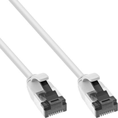 Picture of InLine® Patchkabel slim, U/FTP, Cat.8.1, TPE halogenfrei, weiß, 0,5m