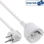 Picture of InLine® Strom-Verlängerung Schutzkontakt Stecker gewinkelt / Buchse, weiß, 1,5m
