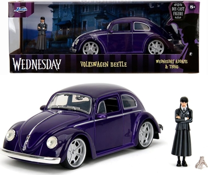 Изображение Jada Jada Toys Wednesday Pojazd Volswagen Beetle z figurk 1:24