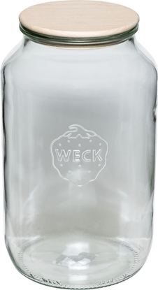 Attēls no Jata WECK Round Rim Jar 3l with Wooden Lid