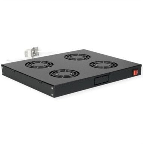 Picture of Roline 19-inch fan unit 4 fans, Thermostat black