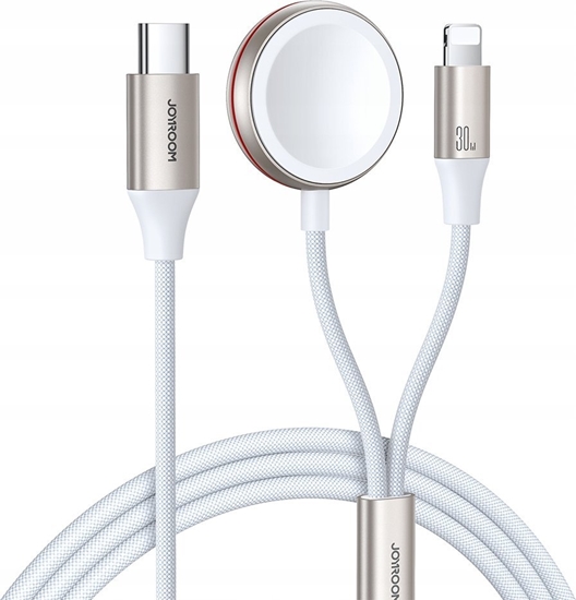 Picture of Joyroom Kabel 2w1 S-IW011 USB-C / Lightningbdo Apple Watch 1.5m biay