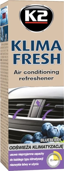 Picture of K2 K2 Klima Fresh bezinwazyjny rodek do czyszczenia klimatyzacji Blueberry 150ml uniwersalny