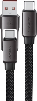 Picture of Kabel USB Acefast USB-C - USB-C + USB-A 1.2 m Wielokolorowy (6974316282334)