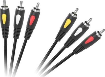 Attēls no Kabel Cabletech RCA (Cinch) x3 - RCA (Cinch) x3 1m czarny (KPO4002-1.0)