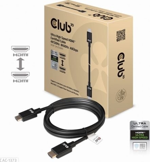 Изображение Kabel Club 3D Kabel Club3D CAC-1373 Ultra High Speed HDMI Certified Cable 4KK 120Hz, 8K60Hz 48Gbps M/M 3 m (CAC-1373)