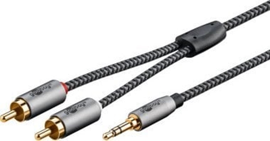 Picture of Kabel Goobay Kabel przejciowy audio AUX, jack 3,5 mm na wtyczk stereo RCA, 3 m, Sharkskin Grey - Dugo kabla 3 m