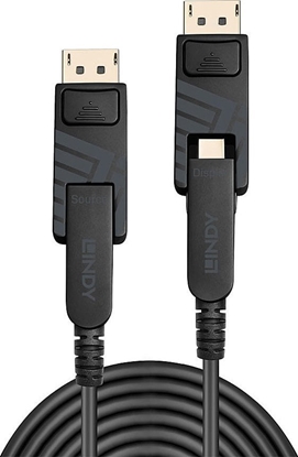 Attēls no Lindy 20m Fibre Optic Hybrid Mini DisplayPort 1.4 Cable with Detachable DP Connectors