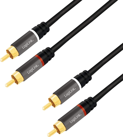 Picture of Logilink Audiokabel 2x Cinch -> 2x Cinch RCA 1.5m, black