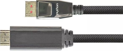 Изображение Kabel PYTHON Python DisplayPort 1.4 an HDMI 2.0 Kabel Nylong. schwarz 2m