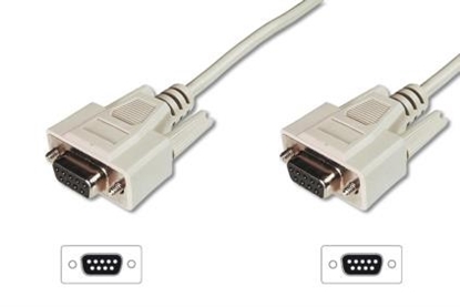Picture of Kabel połączeniowy RS232 1:1 Typ DSUB9/DSUB9 Ż/Ż 3m beżowy