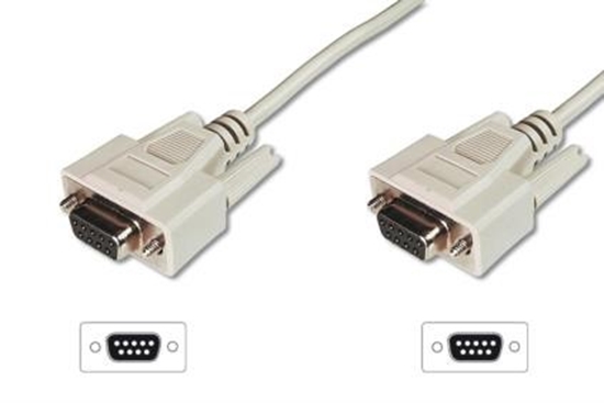 Picture of Kabel połączeniowy RS232 1:1 Typ DSUB9/DSUB9 Ż/Ż 3m beżowy