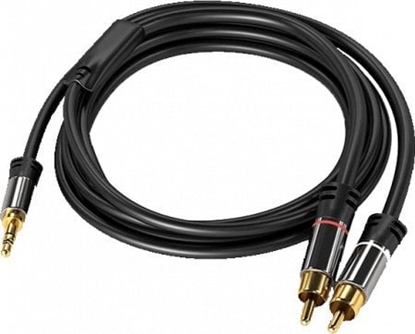 Picture of Kabel PremiumCord Jack 3.5mm - RCA (Cinch) x2 5m czarny (kjqcin5)