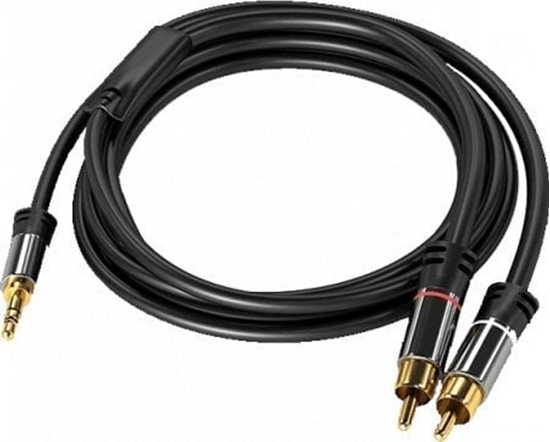 Picture of Kabel PremiumCord Jack 3.5mm - RCA (Cinch) x2 5m czarny (kjqcin5)