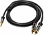 Изображение Kabel PremiumCord Jack 3.5mm - RCA (Cinch) x2 5m czarny (kjqcin5)