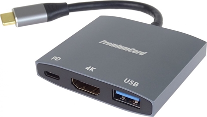 Picture of Kabel PremiumCord PremiumCord adaptér USB-C na HDMI, USB3.0, PD, rozliení 4K a FULL HD 1080p