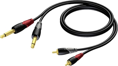 Attēls no Kabel Procab Jack 6.3mm x2 - RCA (Cinch) x2 3m czarny (CLA631/3)