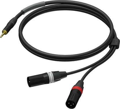 Attēls no Kabel Procab Kabel PROCAB PRA712/3, jack 3,5mm (M) stereo do 2x XLR (M) (3m)