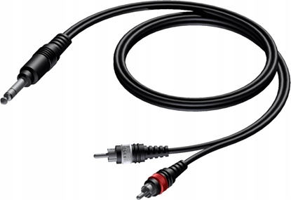 Attēls no Kabel Procab PROCAB CAB719/3 Wtyk mski stereo 6,3 mm  2 x zcze mskie RCA/cinch, 3 m
