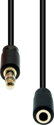 Attēls no Kabel ProXtend Mini-Jack 3-Pin Slim Extension Cable Black 2M