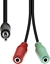 Picture of Kabel ProXtend Mini-Jack 4-Pin to 2x 3-Pin Cable M-F Black 30cm