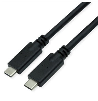 Picture of Roline Cable USB 3.2 Gen2 Compatible, PD (Power Delivery) 85W, with Emark, C-C, M/M, black, 7 m