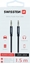 Attēls no Kabel Sourcing Swissten Textile Premium AUX cable 3.5 mm - 3.5 mm 1.5m Black