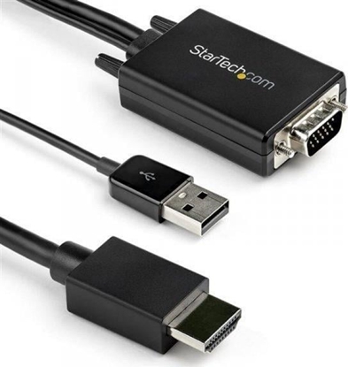Attēls no Kabel StarTech HDMI - D-Sub (VGA) + USB-A 2m czarny (VGA2HDMM2M)