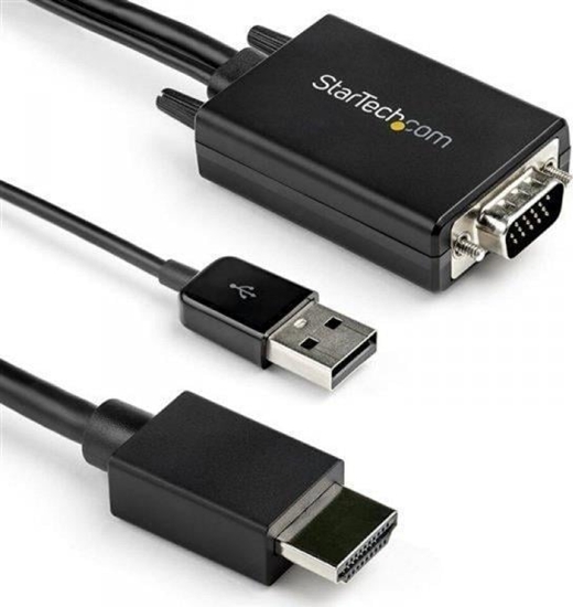 Изображение Kabel StarTech HDMI - D-Sub (VGA) + USB-A 2m czarny (VGA2HDMM2M)