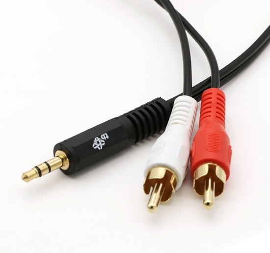 Picture of Kabel TB Print Jack 3.5mm - RCA (Cinch) x2 1.5m czarny (AKTBXAJ2RCA150B)