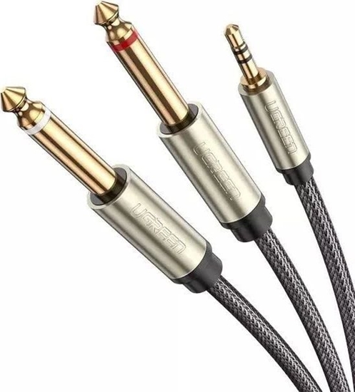 Picture of Kabel Ugreen Jack 3.5mm - Jack 6.3mm x2 2m szary (10615)