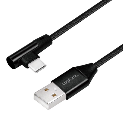 Picture of Kabel USB 2.0 A męski do USB-C męski, kątowy, 0.3m 